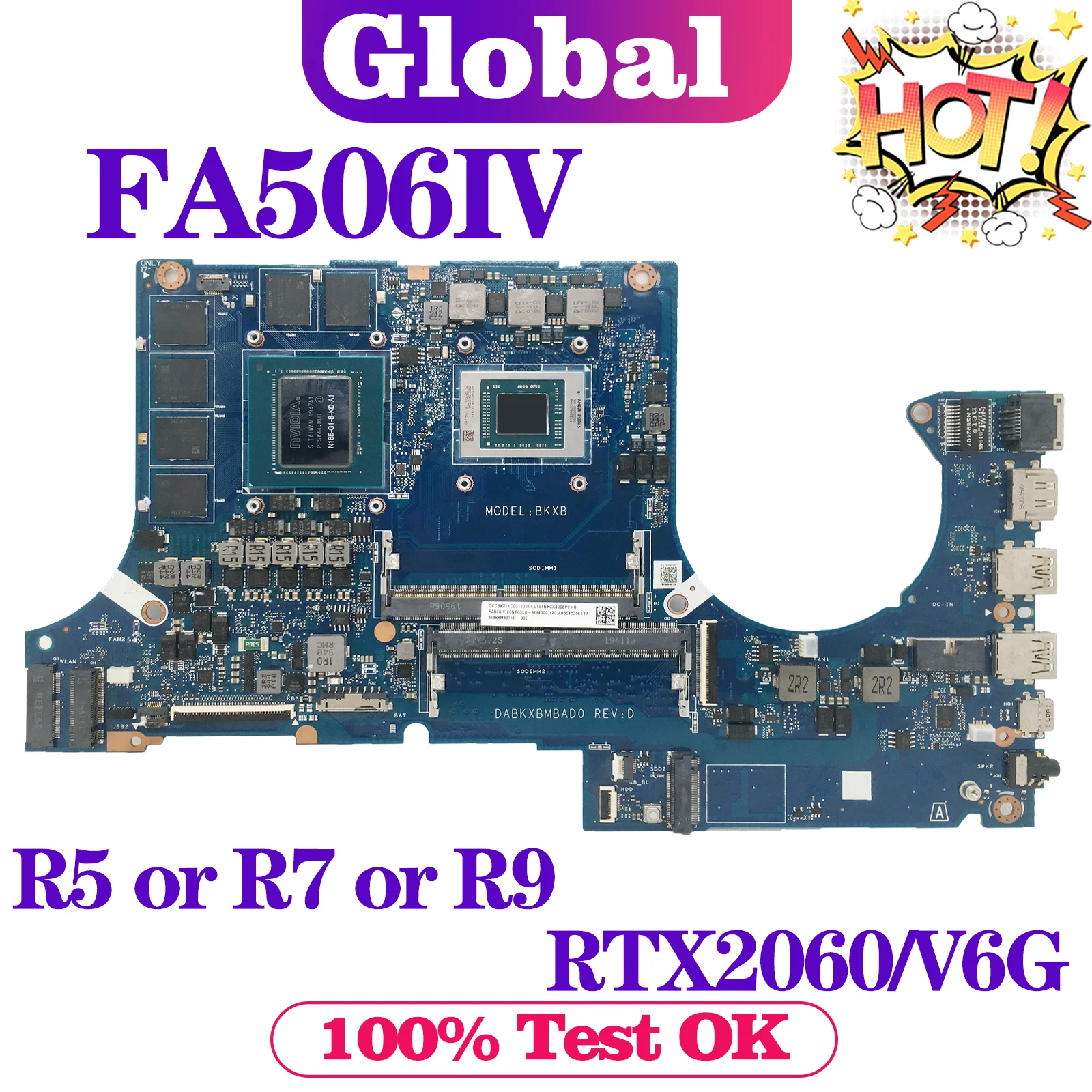 

KEFU FA506 Mainboard For ASUS Tuf A15 FA706 FA506IU FA506IV FX506I FA506II FA506IH FA706IH FA706II FA706IU Laptop Motherboard