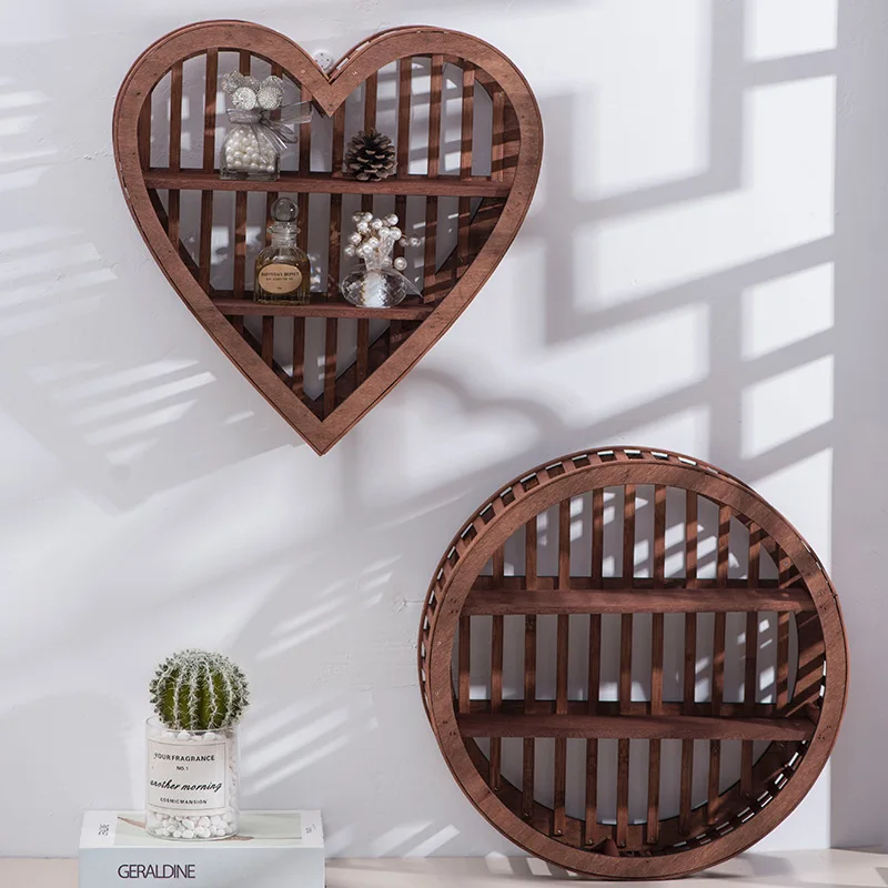 Wooden wall shelf Storage rack Background wall Display shelf Home decoration Wall hanging Ornament rack Wholesale