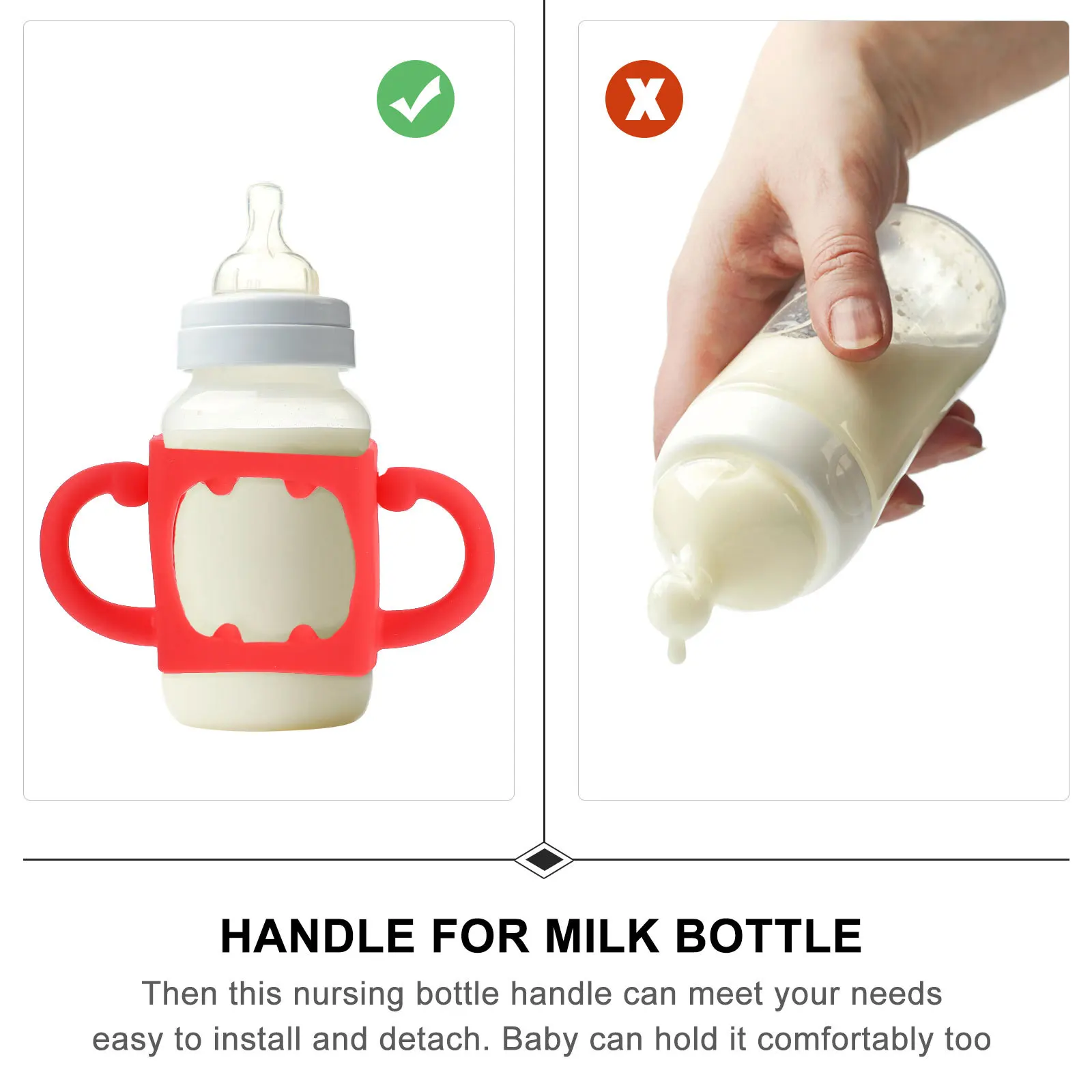 

1Pcs Silicone Nursing Bottle Handle Holder Non Slip Comfortable Grip Feeder Handle Feeding Bottle Universal Wide Mouth