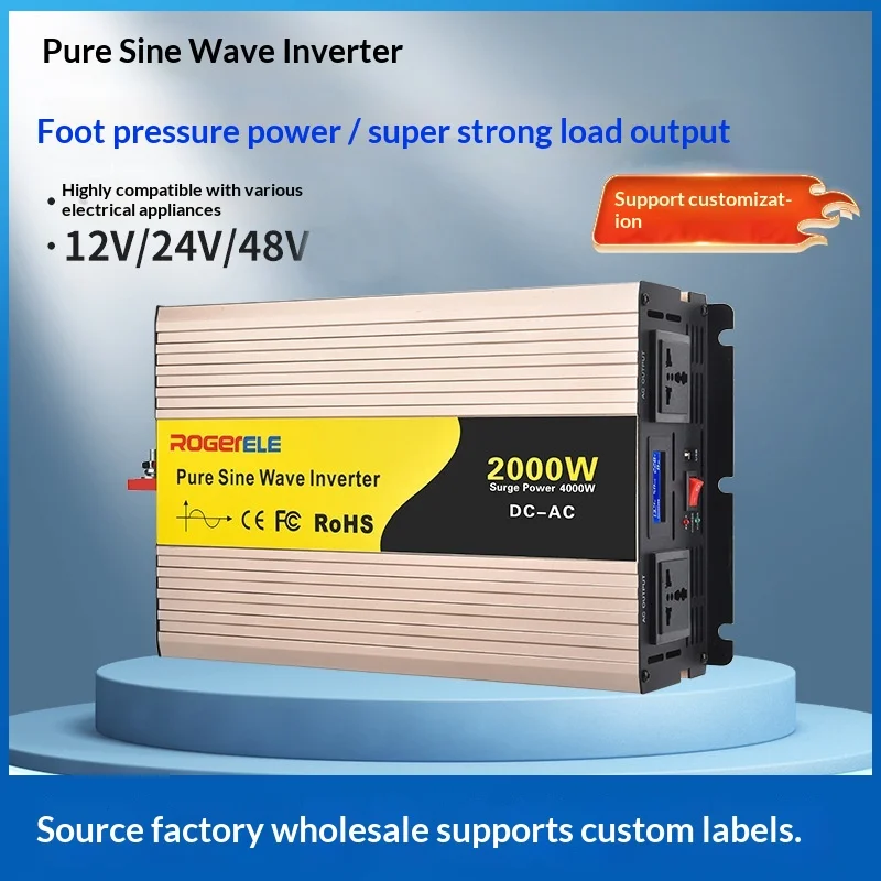2000W Pure Sine Wave Inverter, 12V/24V/48V, Custom Production of Pure Sine Wave Inverters for Vehicle & Household Use