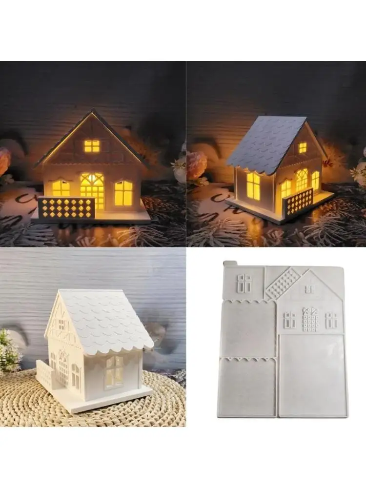 

Reusable Silicone OrnamentMold for Detailed Cement and Resin House Decorations