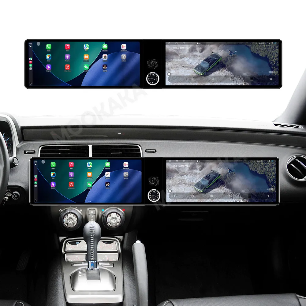 For Chevrolet Camaro 2010-2015 Car Radio CarPlay Android Auto Multimedia Player Head Unit 24.6 Inch Touch Dual Screen Navigation