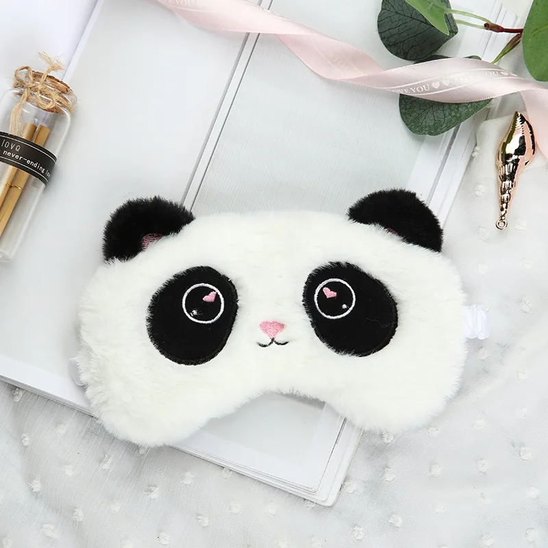 Cute Plush Sleep Mask Big Eyes Plush Eye Mask Kids Cat Cute Eye Mask Travel Rest Sleep Plush Mask Eyepatch Nap Health Eye Cover