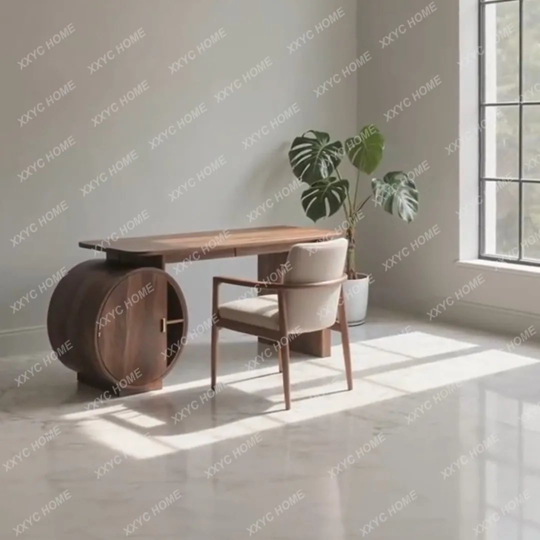 A  New Chinese style, solid wood desk modern office, home writing desk, simple and modern