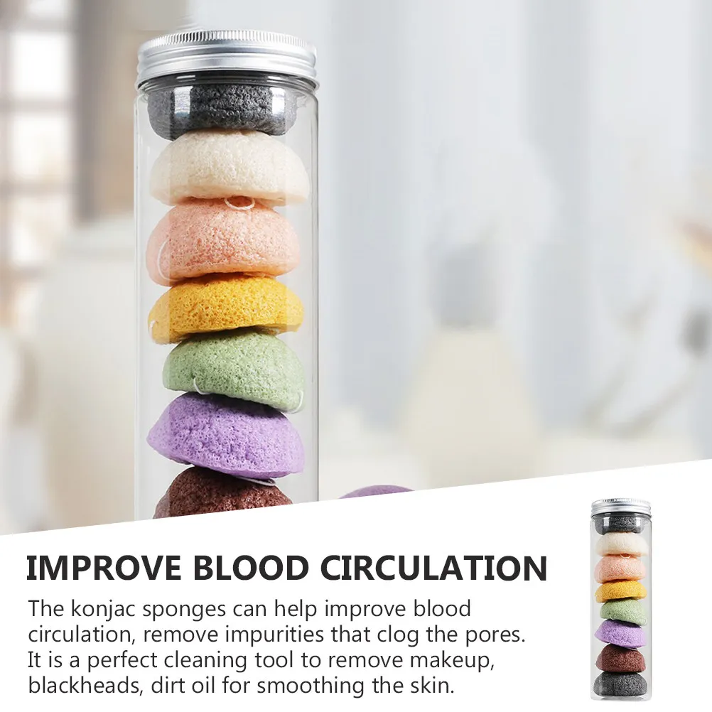 8Pcs Konjac Facial Sponge for Sensitive Skin – Gentle Exfoliating Cleansing Puff, Deep Clean & Brighten Daily