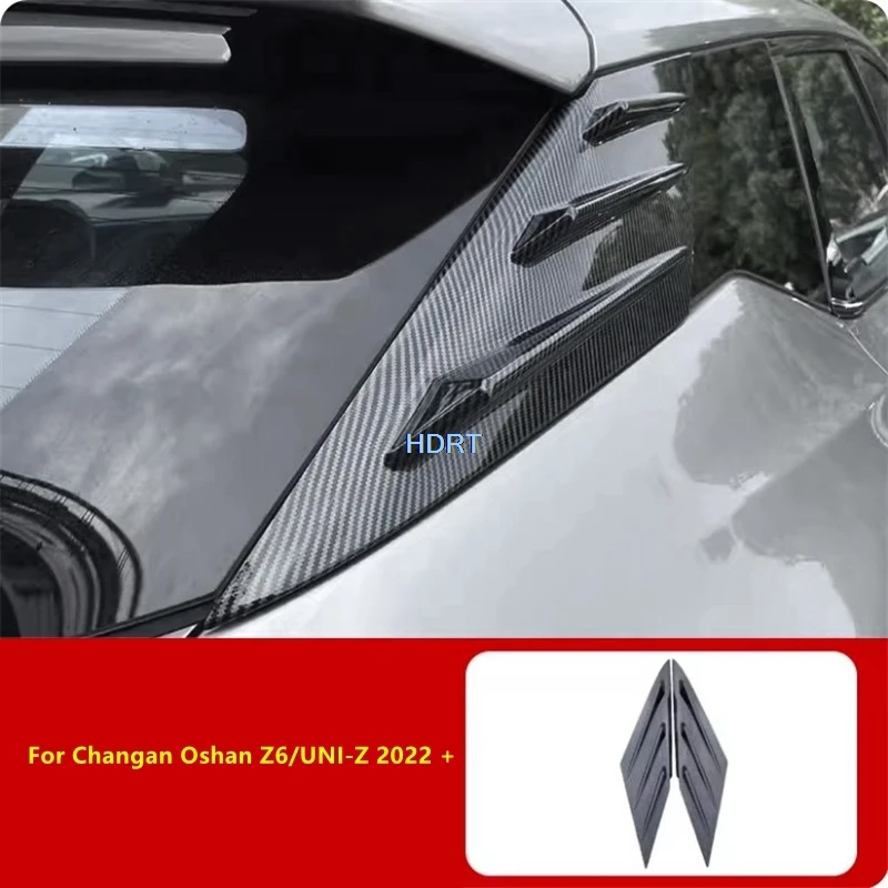 

For Changan Oshan Z6/UNI-Z 2022 + Car Styling Rear Triangle Side Blind Window Wing Wind Knife Cover Accessories Exterior Sticker