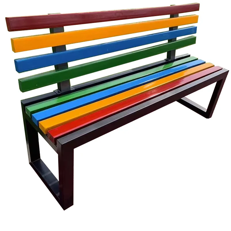 

Modern Outdoor Patio Bench with Seat Backrest Waterproof & Corrosion-Resistant Solid Wood 2-Seater Casual Simple Design