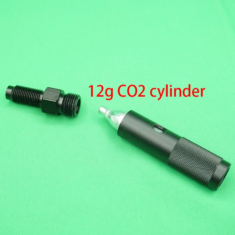 Quick Change 12g CO2 Cartridge Adapter Adaptor with 88g 90g Capsule Cylinder M16x1.5 Threads Output Black