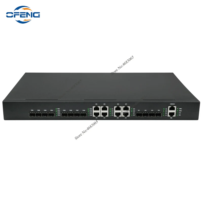 EPON OLT 8 Ports FTTH OLT Carrier-grade high-density Fiber Optic 8*PON port + 8*GE + 4*10G SFP double AC power supply customized