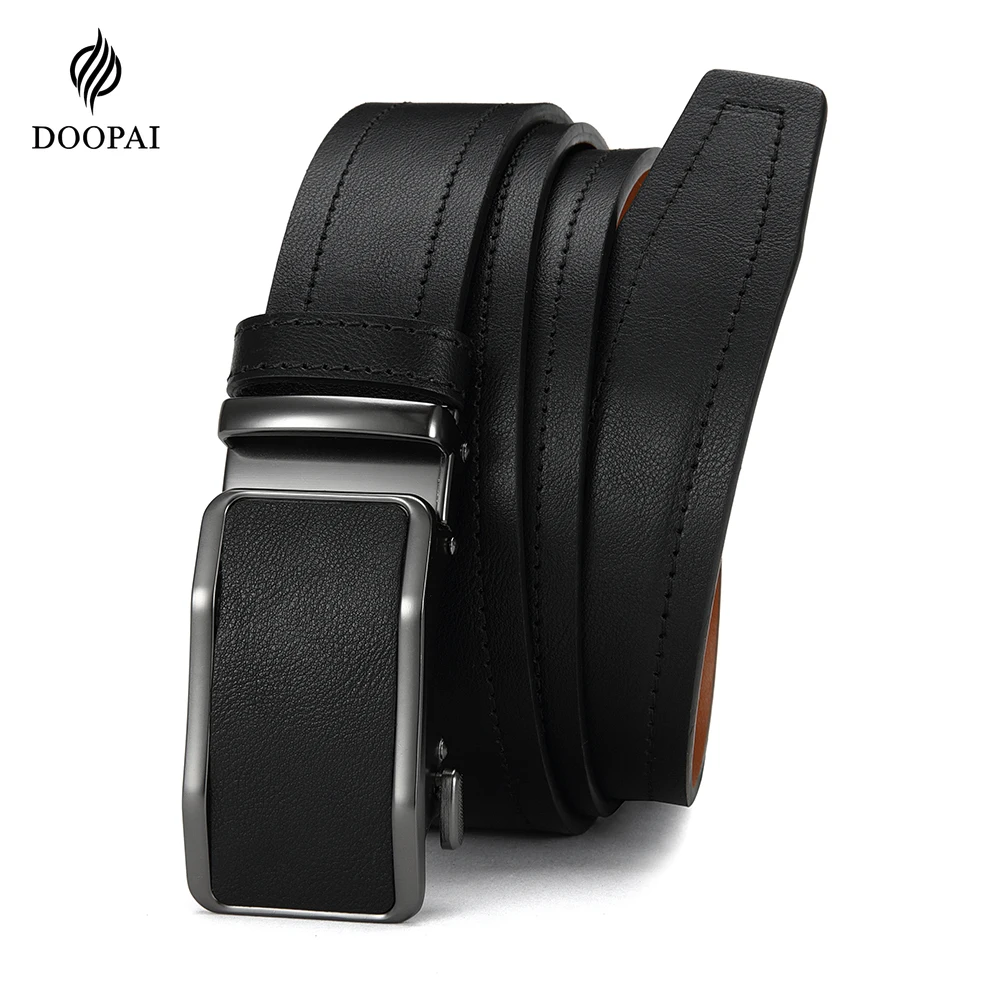 Men's Fashionable Leather Belt Men's High-quality Leather Belt Business Automatic Buckle Ratchet Belt Randomly Adjustable