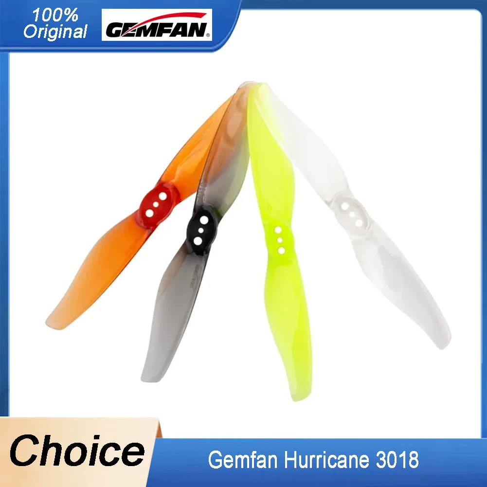 4 Paar GEMFAN Hurricane 3018 2-Blatt-PC-Requisiten – 3 x 1,8 Zoll, 1,5/2,0 mm Loch (T-Mount) für 3-Zoll-Zahnstocher-FPV-Drohnen