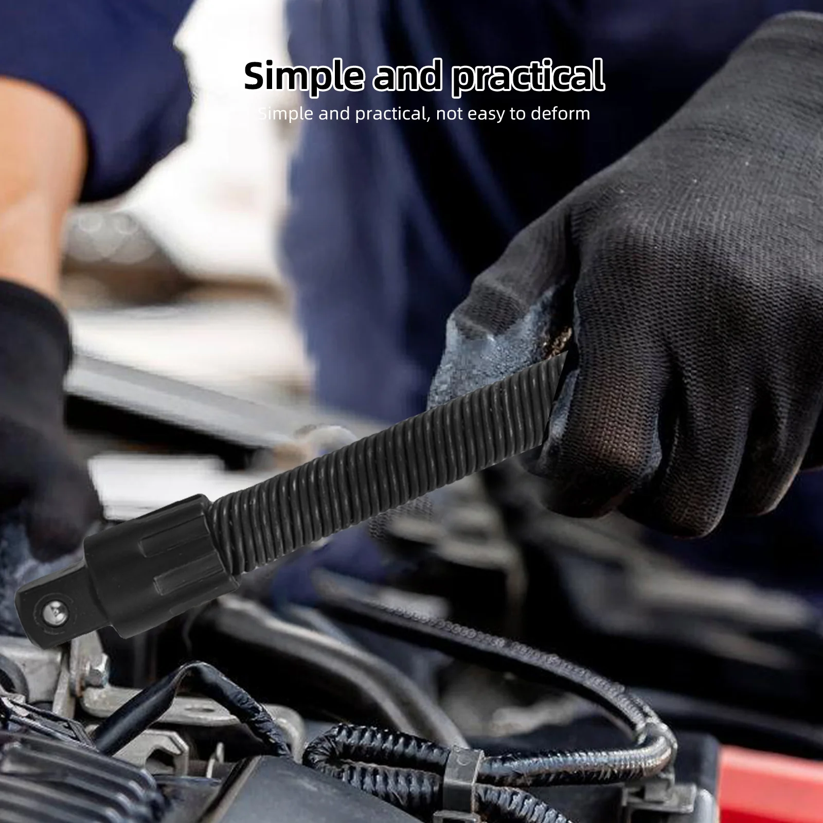 

Flexible Socket Extension Core 250mm Spring Loaded Detent Balls Drive Light Impact Extender Flexible Socket Extension Bar Set