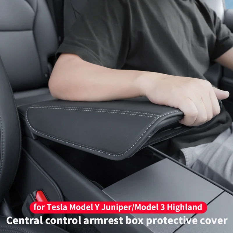 Suitable for 25-26 Tesla Model YL Updated Model Y/3 Armrest Box Protective Cover Interior Armrest Box Pad Decorative Accessories