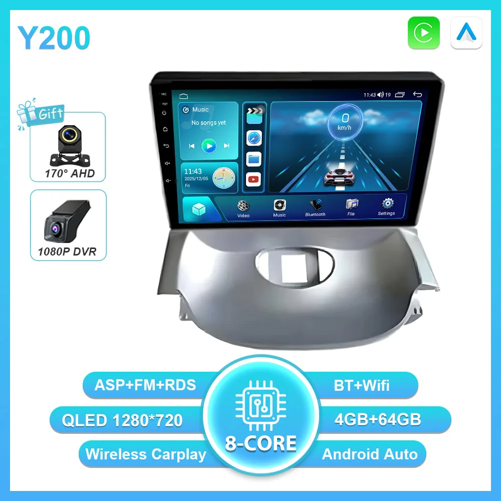 Android 16 Carplay Auto voor Peugeot 206 2004 - 2008 voor Citroen C2 2006 - 2013 Multimedia autoradio speler GEEN 2Din WIFI Stereo