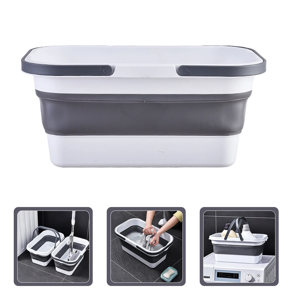 

Collapsible Bucket Premium PP TPE Durable Plastic Rim Base Portable Handle Suitable Home Garage Car Camping Gear Household