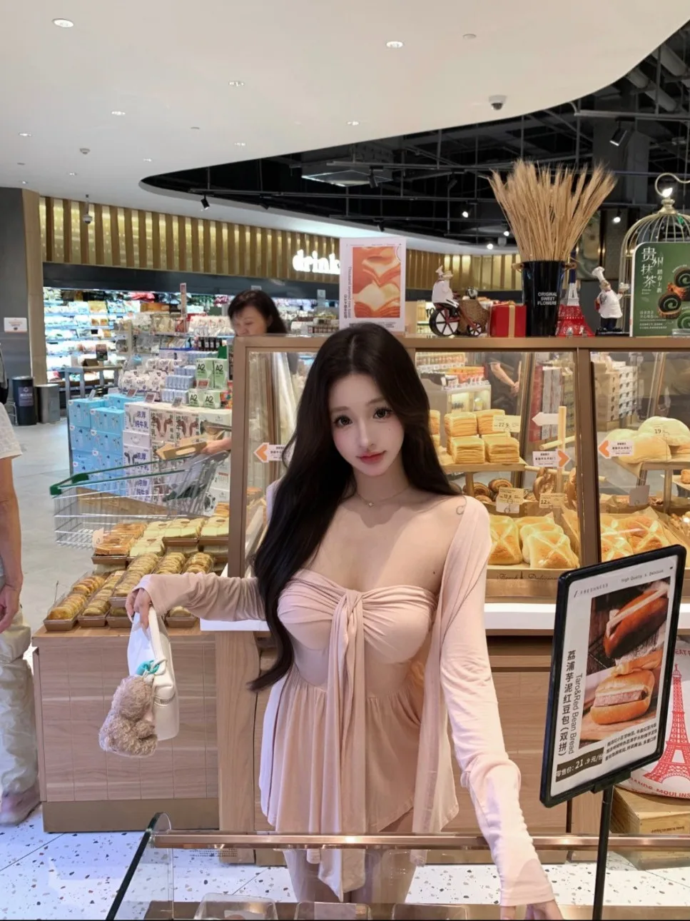 핑크 분위기 순수한 욕망 여성 여름 2025 신상 자외선 차단 오픈 가디건 아우터 벨티드 튜브탑 투피스 세트