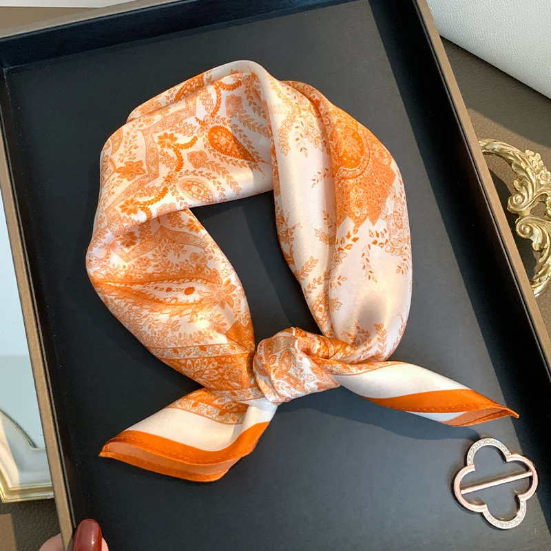 

100% Real Silk Scarf Exclusive Hairband Small Handkerchief Headscarf Ribbon Shawl Wraps Foulards Femme Ladies Fashion Item