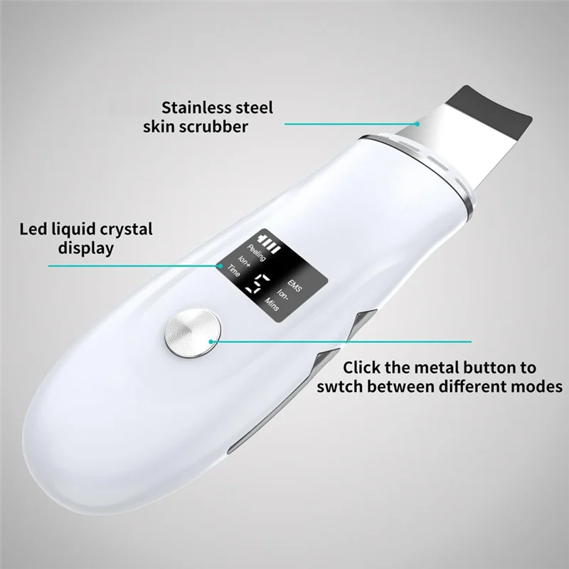 Espátula facial para purificador de pele m04k, ferramenta de remoção de cravo, doca de carregamento rápido, função de limpeza profunda para extração de poros