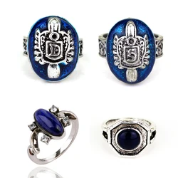 The Vampire Diaries Ring Letters Anillos Salvatore Damon Reborn Daylight Ring Aneis Stefan Family Crest Vintage Jewelry