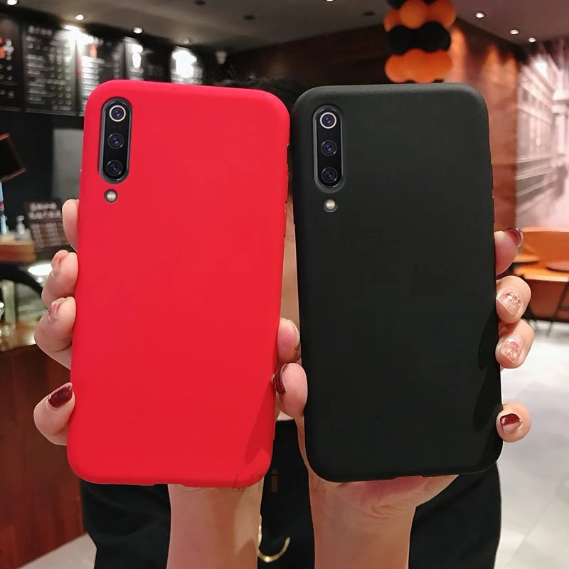 AAA For xiaomi9 xiomi 9se solid candy color silicone case on for xiaomi mi 9 mi9 se yellow thin tpu phone back cover coque funda