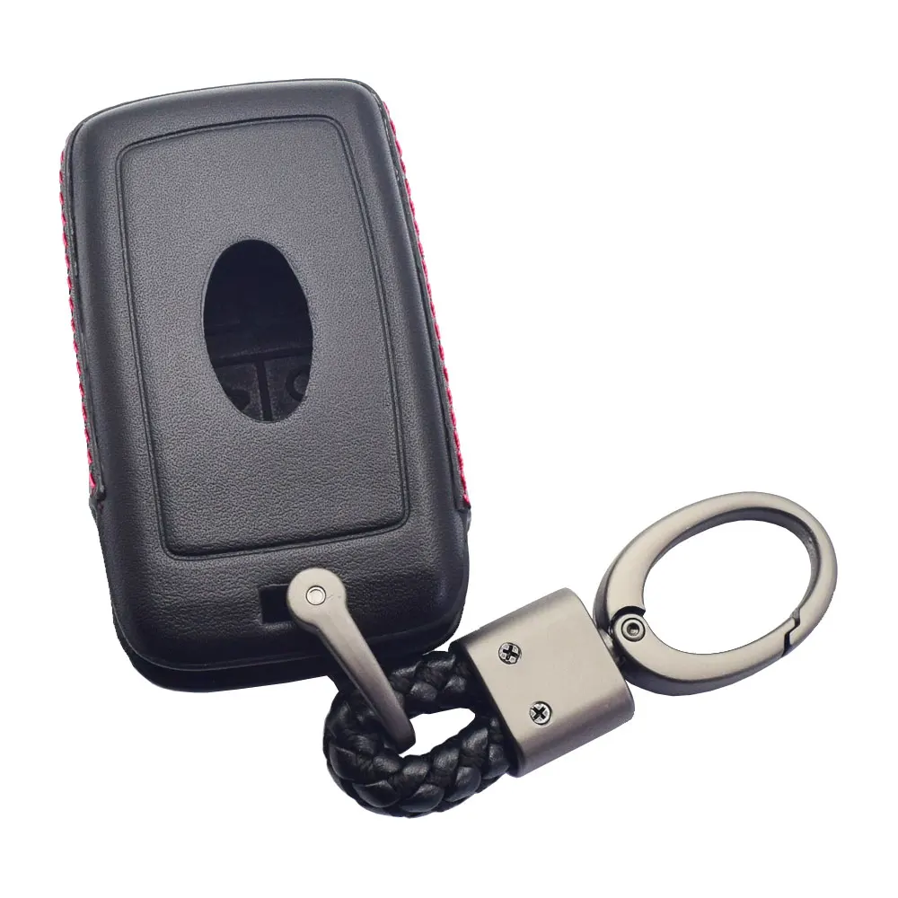 حقيبة غطاء مفاتيح السيارة من الجلد الحقيقي لسيارة لاند روفر رينج روفر سبورت إيفوك ديفندر ديسكفري جاكوار E F-Pace حافظة شل عن بعد #4