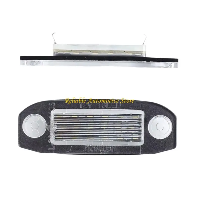 M68B Car Plate Light Replacement Pair with White LED Output, Molded Plastic Housing and Rear Plate Lamp Maintenance for C & V