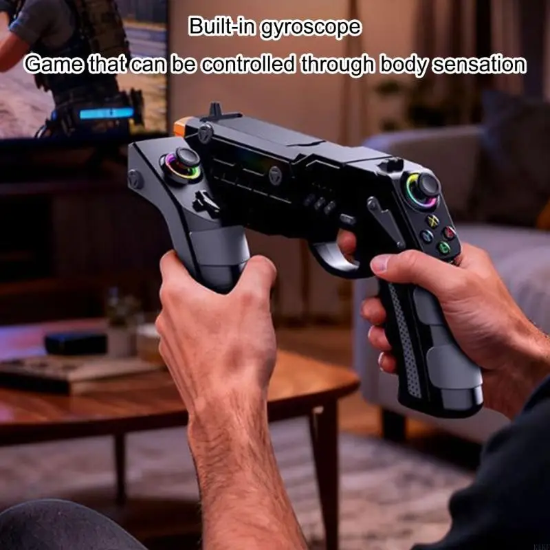 Controlador juego inalámbrico compatible con pistolas con sensores giroscópicos integrados para puntería Clip