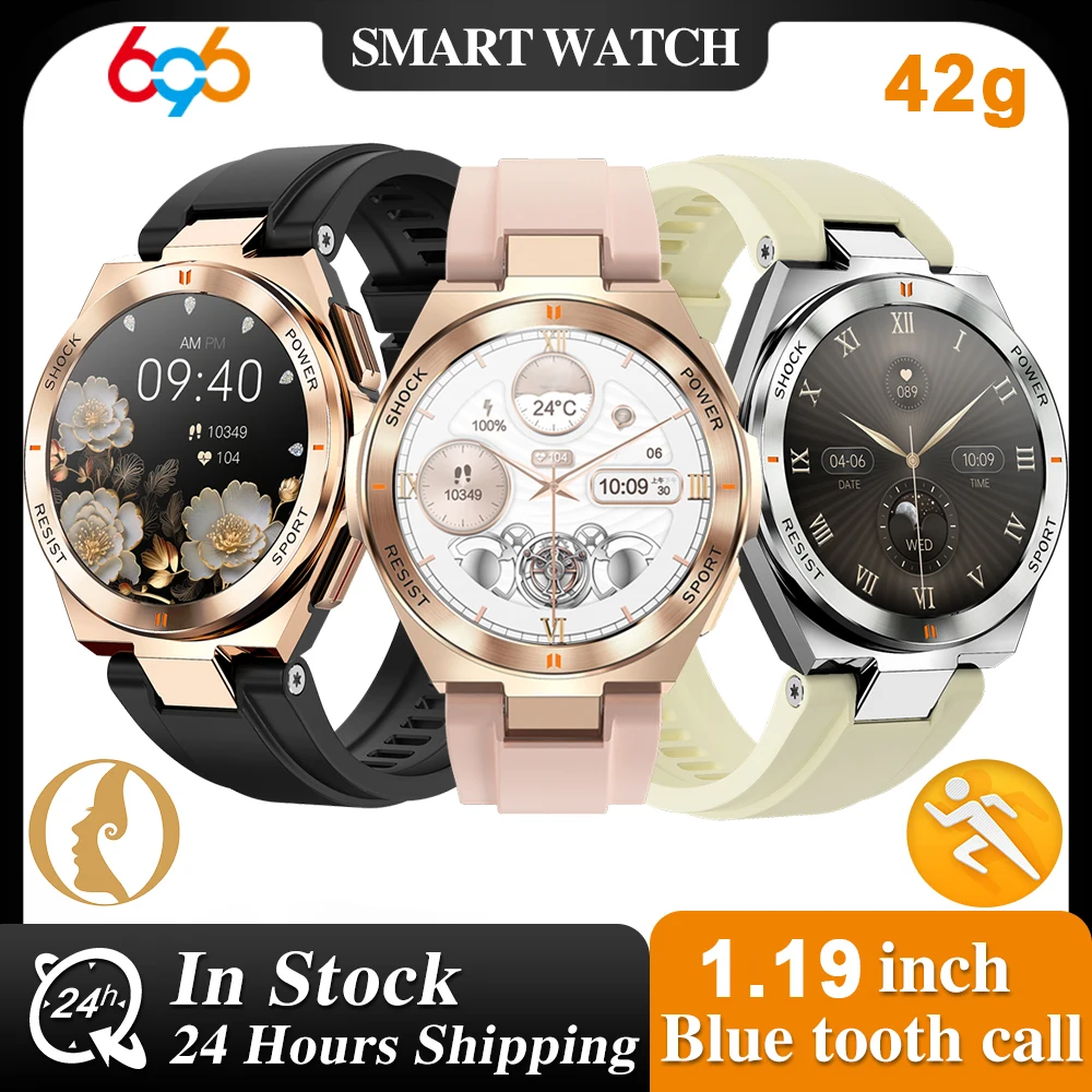 

42g Women Smartwatch 1.19" AMOLED Full Touch Screen Blue Tooth Call Waterproof Sports Fitness Tracker Smart Watch Health Monitor