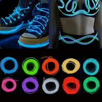 2AA battery 12V plug 5V USB Neon Light Glow EL Wire Rope tape Strip LED cold Light Shoes Clothing Car decorate ribbon lamp