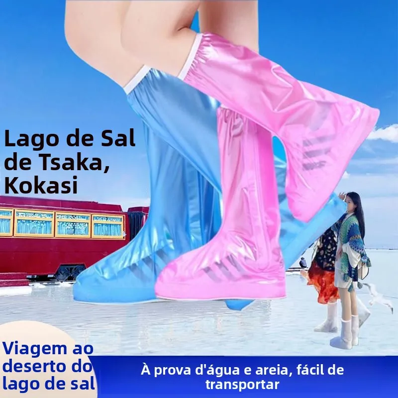 capas-de-sapato-impermeaveis-de-cano-alto-estilo-infantil-para-uso-externo-em-deserto-lago-qinghai-e-lago-salgado-de-chaka