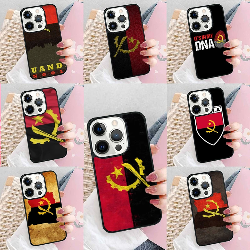 Angola Flag Soft Phone Case Cover for iPhone 16 Promax 15 Pro 13 14 Plus 11 12 Mini XR XS MAX Coque