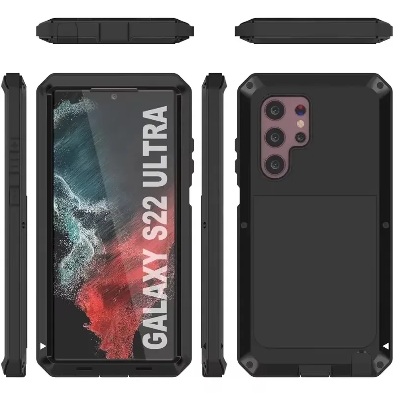 

Luxury Metal Case For Samsung S25 S24 Ultra S23 S22 Ultra Plus Case Heavy Duty Protection Doom Armor Aluminum Phone Cover