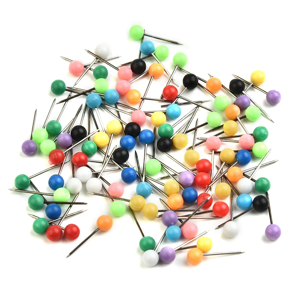 100 Pcs Rig Safe Spare Pins Carp Fishing Rigs Box Line Winder Pin Round Head Multi-Color Fishing Pin Tackle Accessory Gear