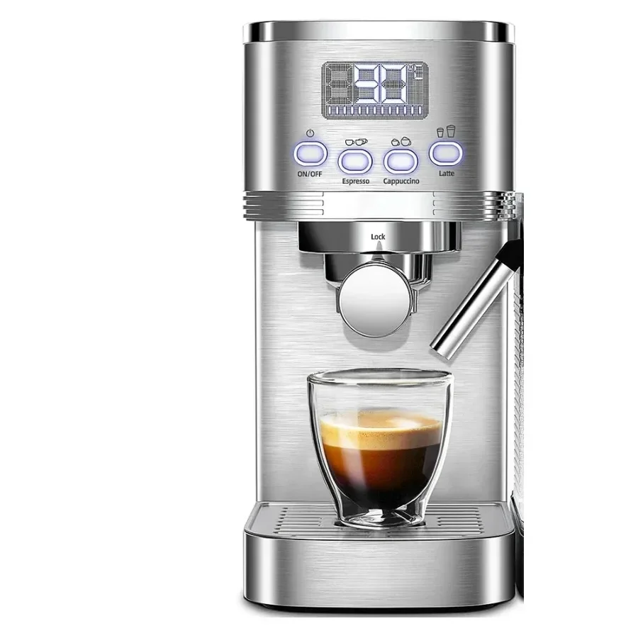 20Bar Stainless Steels Semi Automatic Espresso Cappuccino Latte Coffee Machine Automatic Milk Froth Cafetera Present