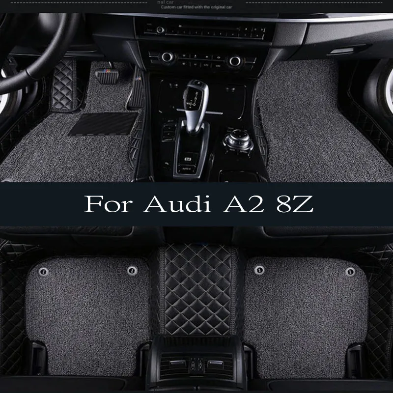 

Car Floor Mat For Audi A2 8Z 2000~2005 5seat Water Poof Car Matts Floor Carpet Leather Mat Coche Car Accessories Interior Parts