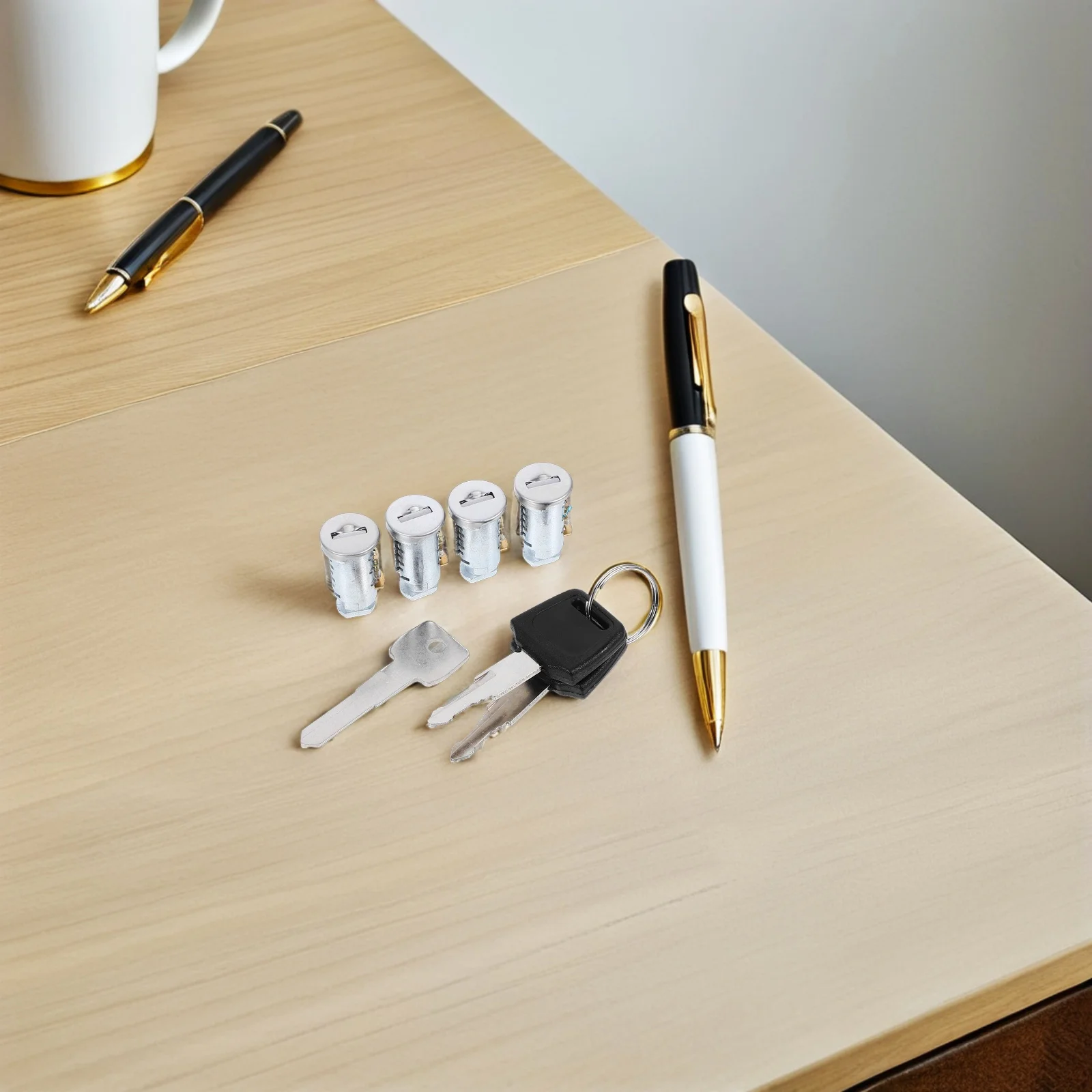 1 مجموعة قفل معدني اسطوانة سبائك الزنك تصميم متين مضاد للسرقة سهل التركيب لاستبدال باب خزانة ملابس بأدراج الخزانة