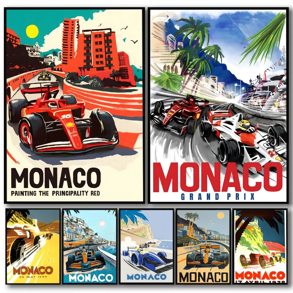 

Stylish Sport Racing car Painting Calligraphy High-Quality Cotton Canvas Poster Wall Art for Living Room Modern Home Decoration