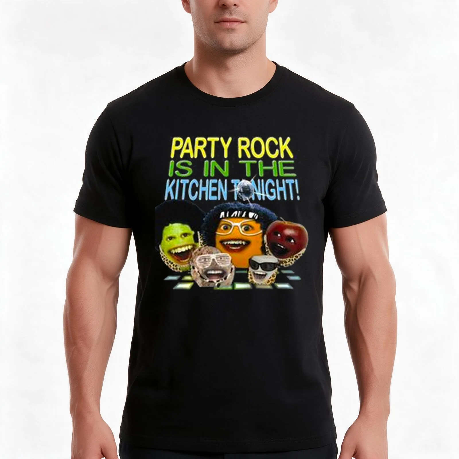 party rock is in the kitchen tonight shirt T-Shirt, Summer Casual Cotton Tee, Oversized Streetwear Tops, Vintage Graphic Print
