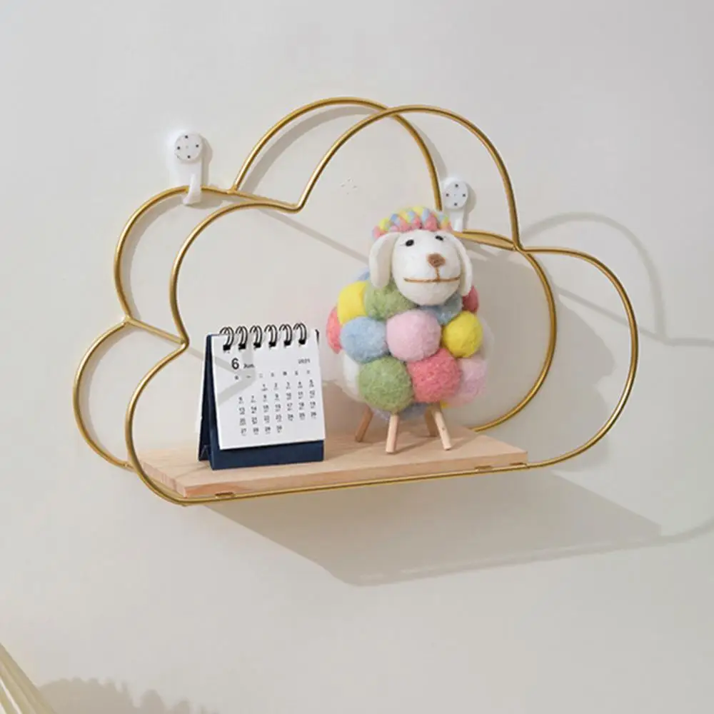 Wall Decoration Holder Cloud Shape Metal Home Decor Home Decoration Holder Storage Organizer Wall Mount Shelf Rack Diy