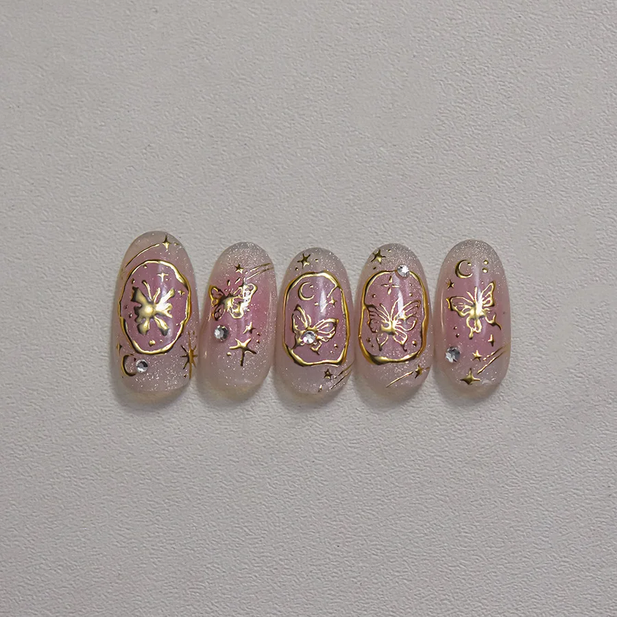 1 pcs 5D Bronzing Nail Art Sticker Popular High-Quality Colorful Embossed Butterfly Bubble Sticker Nail Art Decoration Sticker