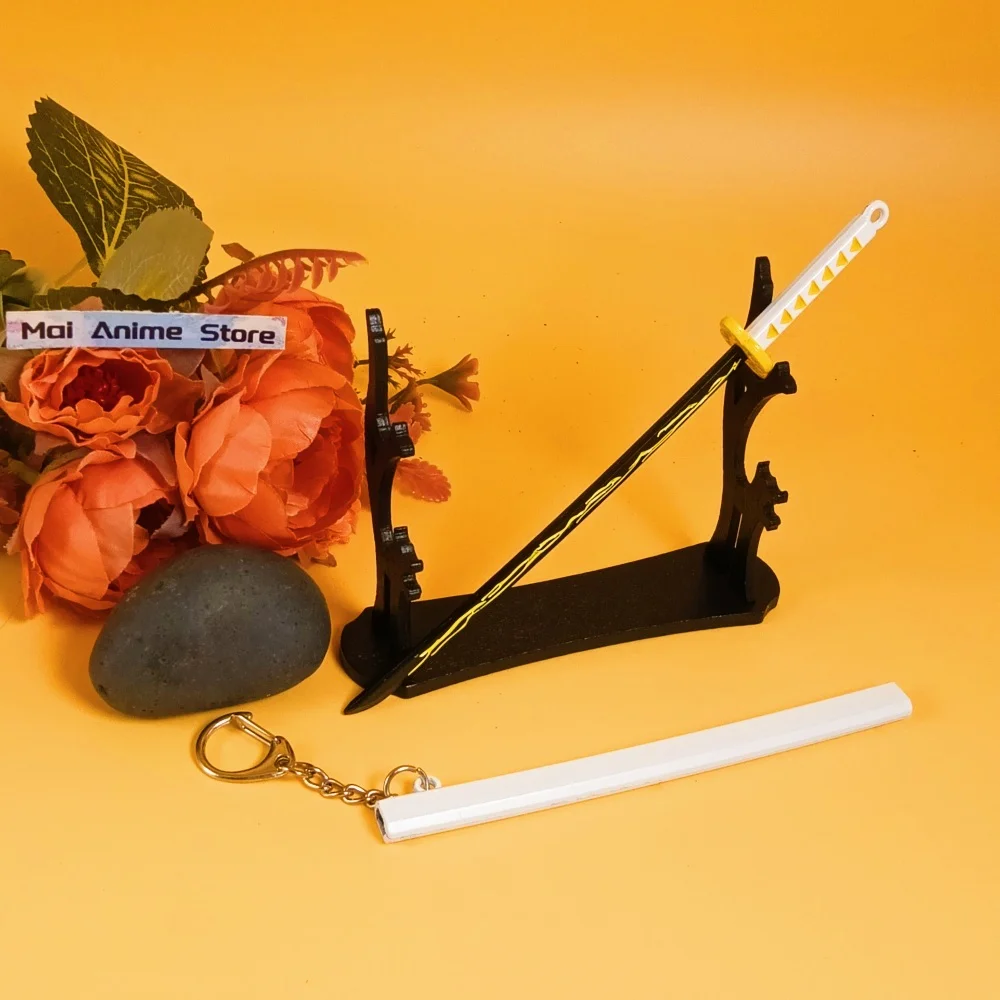 6inch Anime Katana Keychain Samurai Real Size Japanese Katana Sword Original Samurai Sword Metal Ninja Knife Unsharp Toy Gift