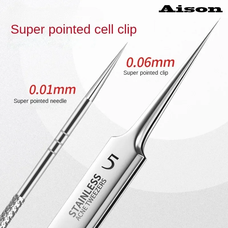 German Seiko Ultra-fine Cell Pimples Blackhead Clip Tweezers Beauty Salon Special Scraping & Closing Artifact Acne Needle Tools