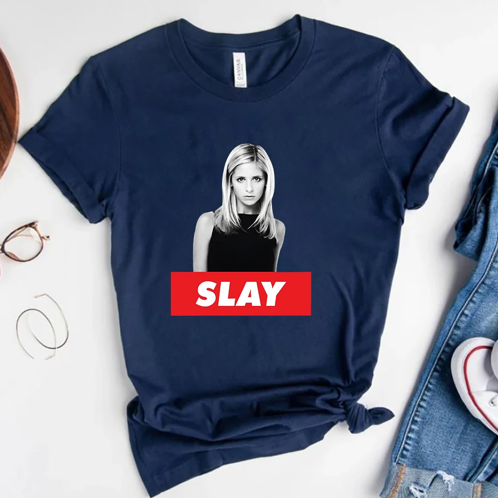 Buffy The Vampire Slayer T-Shirt Intage Buffy Vampire Graphic Tee Demon Hunter Shirt Sunnydale High Tees Tv Show Fans Gift Tops