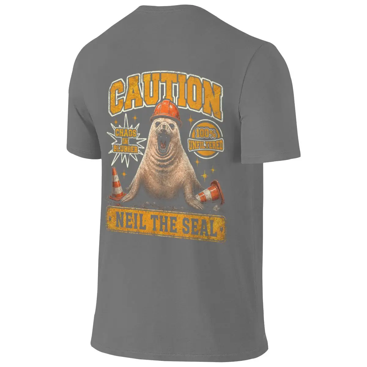 Neil The Seal Neiled It Funny Elephant Seal Meme Long Style Reversible T-shirt Japanese Style Commuting Simple And Elegant Tees