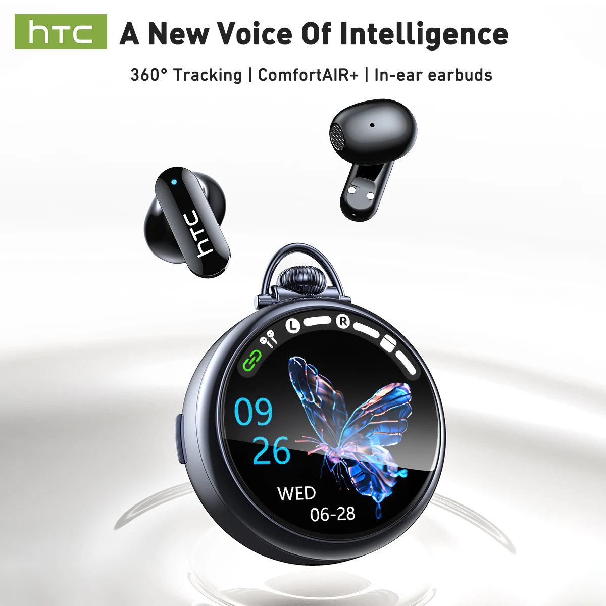 HTC NE71 True Wireless Earbuds Bluetooth 6.0 ANC Noise Cancelling IPX4 Waterproof 22H Playtime In-Ear Comfort Gaming Low Latency