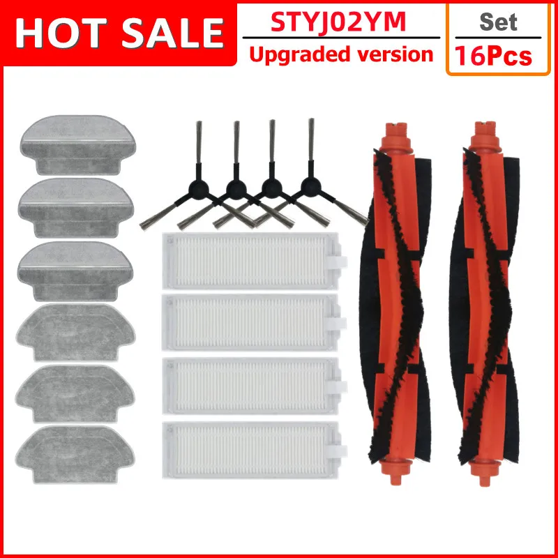 Фильтр НЕРА, основная и боковая щетка, насадка на швабру для робота-пылесоса Xiaomi Mi Pro STYJ02YM Mijia, Сменные аксессуары