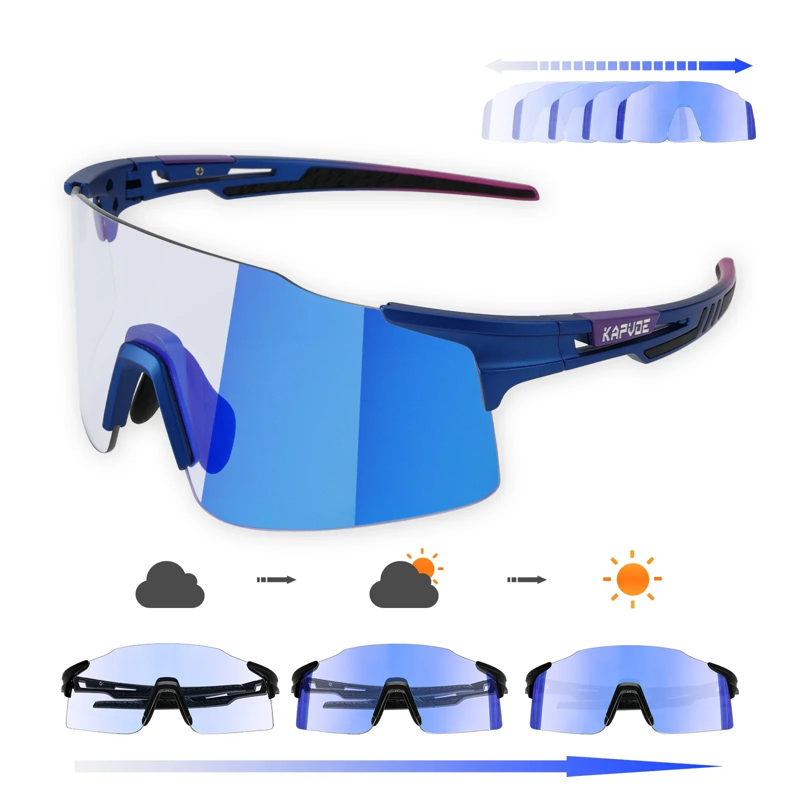 2023 New Photochromic Red or Blue Bike Cycling Sunglasses Sports Man Cycling Glasses MTB Glasses Eyewear Outdoor Bicycle Goggles