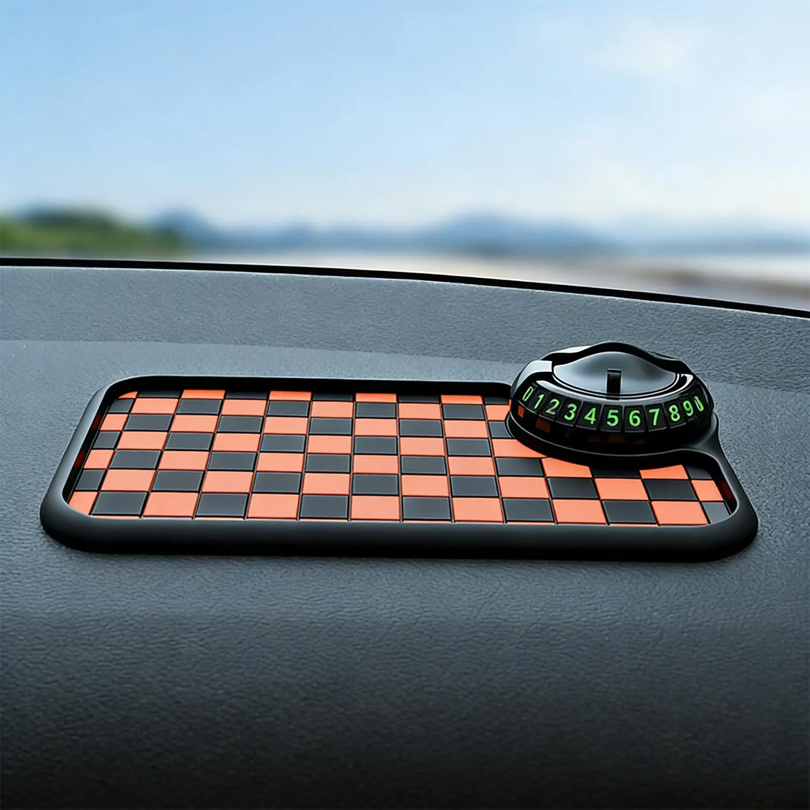 Anti Slip Pad For Car Dashboard With Parking Number 360-Degree Rotating Stand Pad Anti Slip Dashboard Mat For Automotive Truck