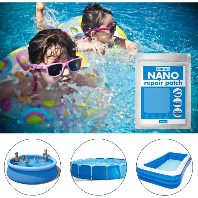 10/20pcs Nano Repair Patch Swimming Pool Water Pad Tent Waterproof Special Adhesive Outdoor Swimming Ring Repair Patch Tools