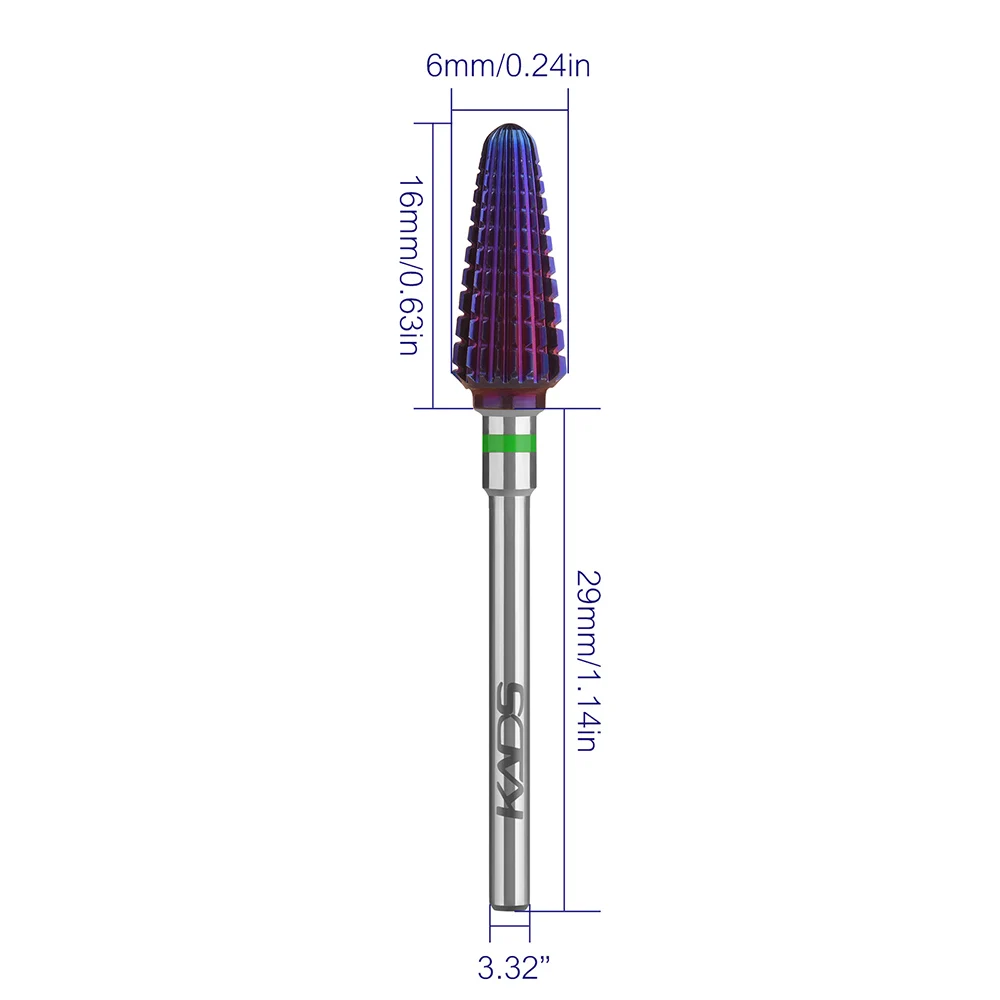 KADS Purple Tornado Carbide Nail Drill Bit 3/32\'\' Tungsten Milling Cutter Manicure Pedicure Rotary Tool for Acrylic or Hard Gels